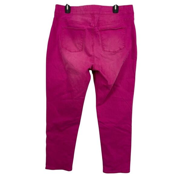 Soft Surroundings Ultimate Denim Pull On Pink Stretch Jeans Distressed Petite L - Picture 14 of 16